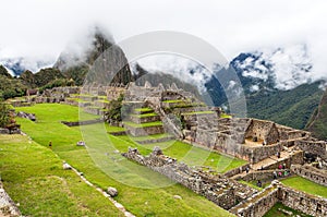 Machu Picchu inca ruins town near Cuzco or Cusco Peru