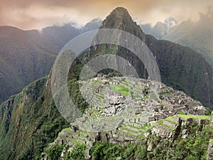 Machu Picchu mysterious city. Peru