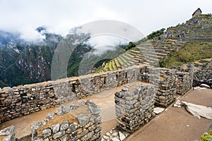 Machu Picchu, panoramic view of peruvian incan town