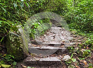 Machu Picchu, pathway to peruvian incan town