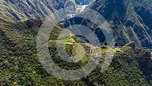 Machu Picchu, Peru. Aerial view