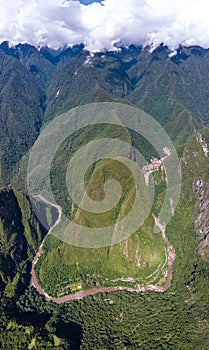 Machu Picchu, Peru. Aerial view