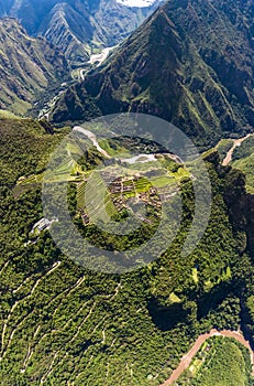 Machu Picchu, Peru. Aerial view