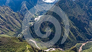 Machu Picchu, Peru. Aerial view