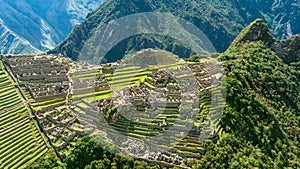 Machu Picchu, Peru. Aerial view