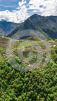 Machu Picchu, Peru. Aerial view