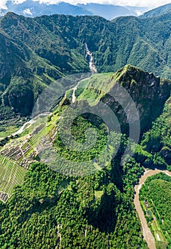 Machu Picchu, Peru. Aerial view