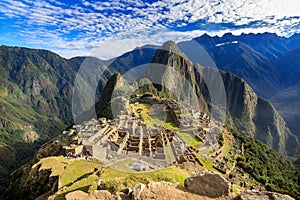 Machu Picchu, Peru - Early Morning View of Machu Picchu UNESCO World Heritage