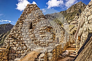 Machu Picchu, Peru - Remains of House Walls inside Machu Picchu UNESCO World Heritage