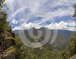 Machu Picchu, Peru - Ruins of Inca Empire city and Huaynapicchu Mountain, Sacred Valley