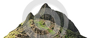 Machu Picchu Peru, Southa America isolated on white background