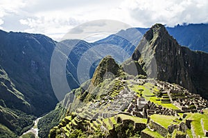 Machu Picchu, Peru with view of Urubamba river photo