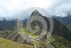 Machu Picchu ruins in Peru. UNESCO World Heritage Site from 1983