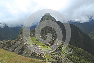Machu Picchu ruins in Peru. UNESCO World Heritage Site from 1983