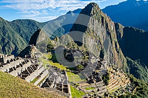 Machu Picchu ruins peruvian Andes Cuzco Peru photo