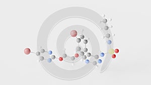 macitentan molecule 3d, molecular structure, ball and stick model, structural chemical formula endothelin receptor antagonist