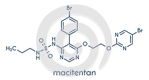 Macitentan pulmonary arterial hypertension drug molecule. Belongs to Endothelin Receptor Antagonist class. Skeletal formula.