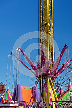 A Fast Thrill Ride At A Funfair