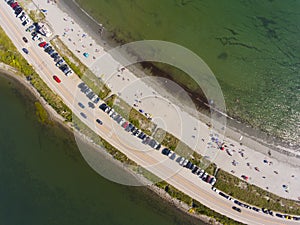 Mackeral Cove Beach aerial view, Rhode Island, USA