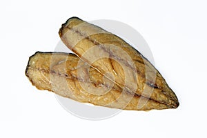 Mackerel Fillets isolated on white.