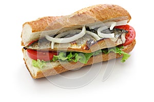 Mackerel fish sandwich,balik ekmek,turkish food