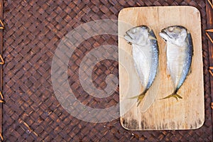 Mackerel and fresh vegetables ingredients