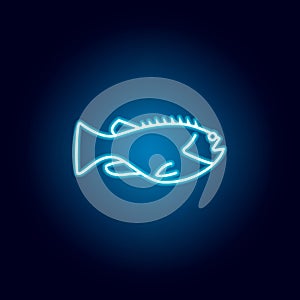 mackerel icon. Detailed set of sea foods illustrations in neon style. Signs and symbols can be used for web, logo, mobile app, UI