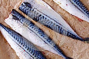 Mackerel uncoocked fillet