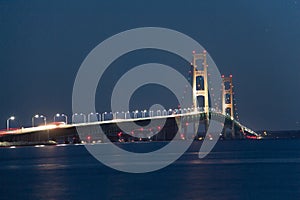 Mackinac Bridge at night