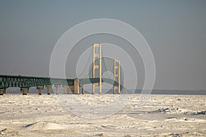 Mackinac Bridge, Mackinac City, Michigan in winter