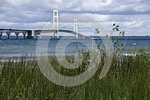 Mackinac Bridge in Upper Peninsula of Michigan.