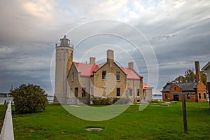 Mackinaw Point Lighthouse In Mackinac City Michigan