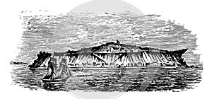 Mackinaw from Round Island vintage illustration