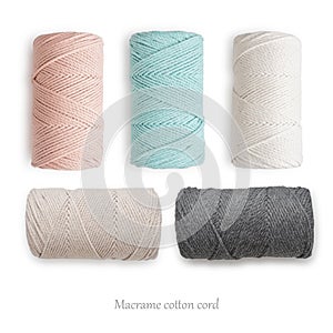 Macrame cotton cord spools