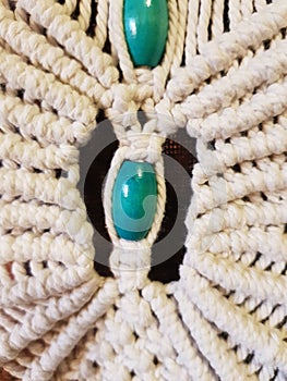 Macrame home made with turquoise beads