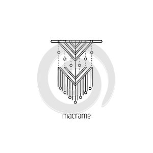 Macrame line icon photo