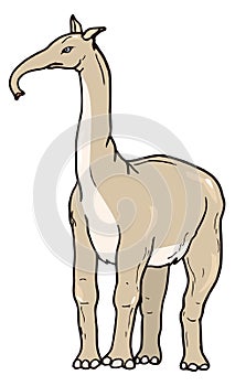 macrauchenia elephant dinosaur ancient vector illustration transparent background