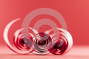 Macro, abstract, background picture of red paper spirals