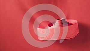 Macro, abstract, background picture of red paper spirals