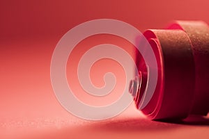 Macro, abstract, background picture of red paper spirals