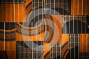 Macro of the Acoustic Guitar Strings pattern