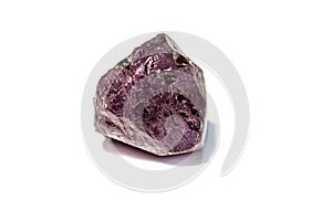 Macro of Alexandrite mineral stone in rock on white background photo