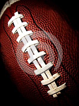 Macro of an American football vertical