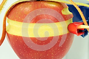 Macro apple peeling