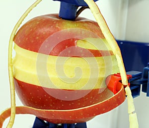 Macro apple peeling