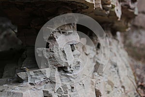 Macro of arenite structure in an old quarry