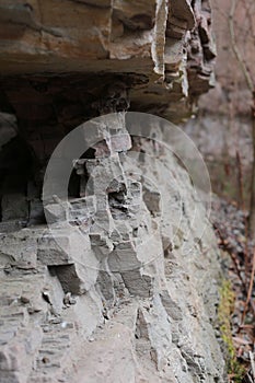 Macro of arenite structure in an old quarry