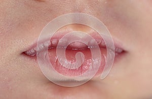 Macro of a baby mouth