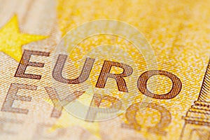 Macro background of fifty euro