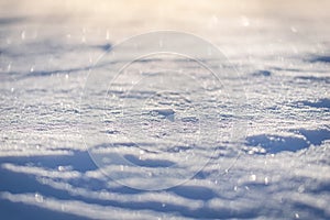 Macro background of fresh snowflake texture